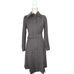 Edward an Trench Coat‎ with Pink/White Dots Pleated